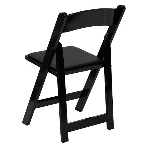 Wood Chair with Padded Seat – Black