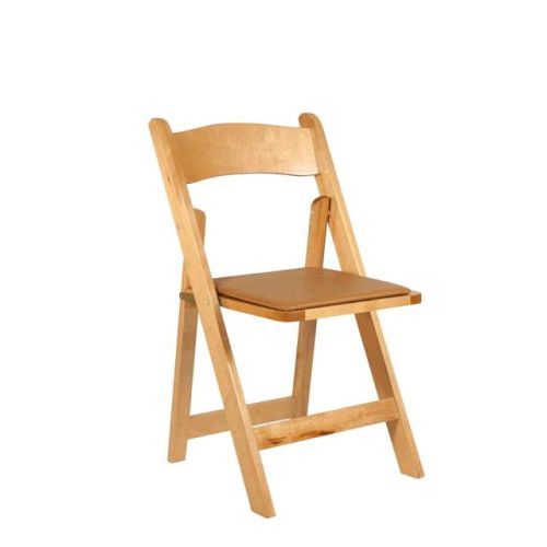 Wood Chair with Padded Seat – Natural